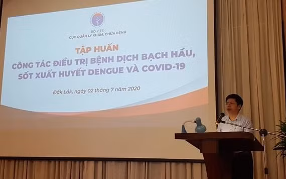 ThS Nguyễn Trọng Khoa, Phó Cục trưởng Cục Quản lý khám, chữa bệnh phát biểu tại buổi tập huấn.