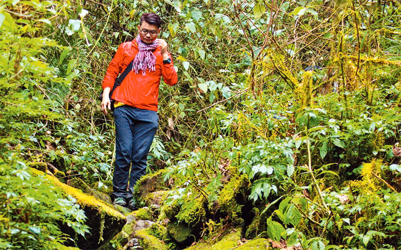 Hành trình leo núi Pu Ta Leng. Ảnh: Khắc Việt