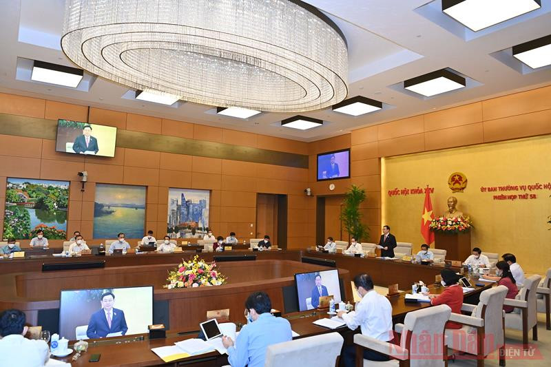 Quang cảnh phiên họp thứ 58 Ủy ban Thường vụ Quốc hội. Ảnh: DUY LINH Khai mạc phiên họp cuối cùng của Ủy ban Thường vụ Quốc hội khóa XIV -0