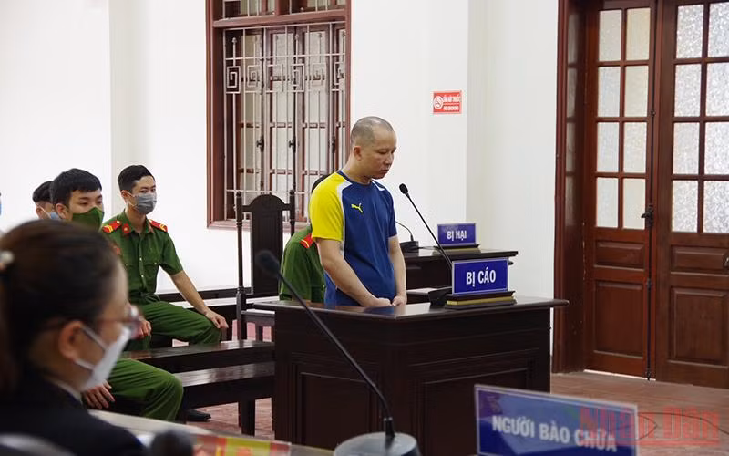 Bị cáo Nguyễn Mạnh Cường tại phiên tòa.