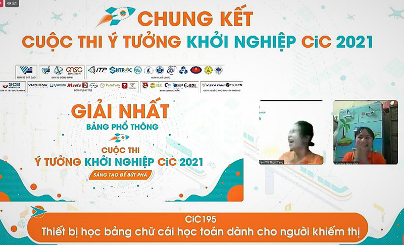 Dự án thiết bị học chữ cái, học toán cho người khiếm thị xuất sắc dành giải nhất bảng phổ thông (ảnh IEC). Công bố giải nhất cuộc thi