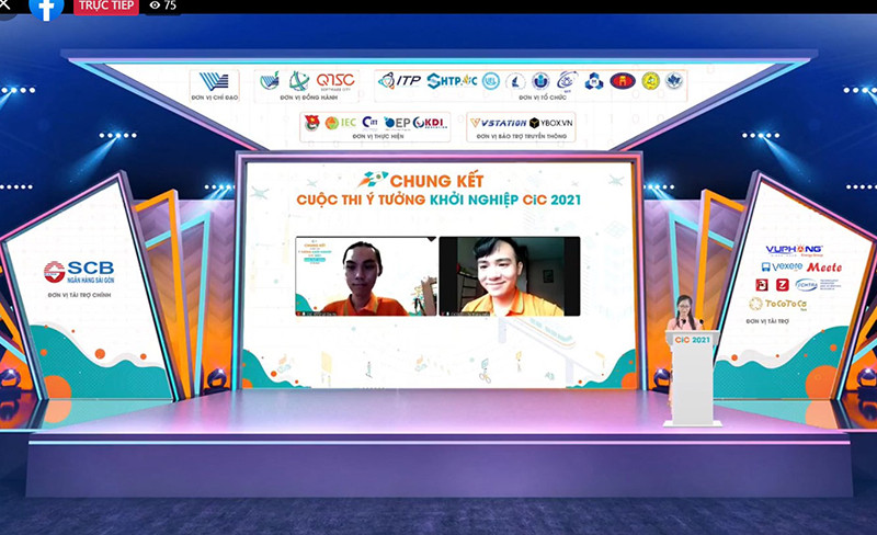 Cuộc thi chung kết "Ý tưởng khởi nghiệp - CiC 2021" (ảnh IEC). Công bố giải nhất cuộc thi