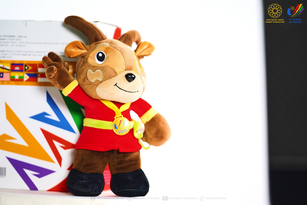 Hình ảnh thú Sao la nhồi bông - linh vật SEA Games 31. (Ảnh: BTC)