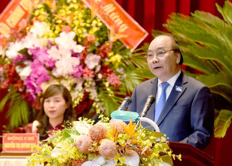 Thủ tướng Nguyễn Xuân Phúc phát biểu chỉ đạo Đại hội. Khai mạc Đại hội đại biểu Đảng bộ tỉnh Nghệ An lần thứ 19 -0