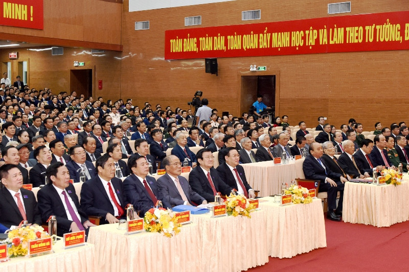Các đại biểu dự đại hội. Khai mạc Đại hội đại biểu Đảng bộ tỉnh Nghệ An lần thứ 19 -0