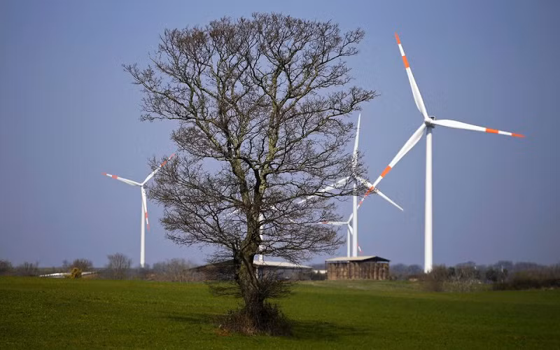 Các turbine gió được nhìn thấy gần Tuscania, phía bắc Rome, Italia, ngày 20/3/2015. (Ảnh: Reuters)