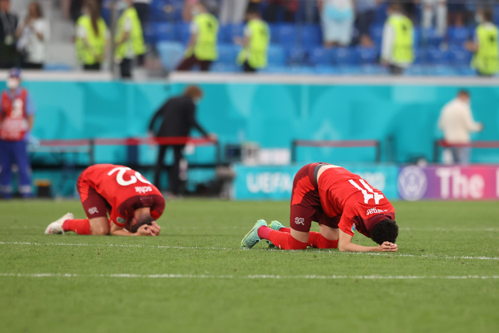 Thụy Sĩ đã chiến đấu rất quả cảm song không thể viết tiếp lịch sử. (Ảnh: UEFA) Nhìn lại màn luân lưu kịch tính đưa Tây Ban Nha vào bán kết Euro 2020 -0