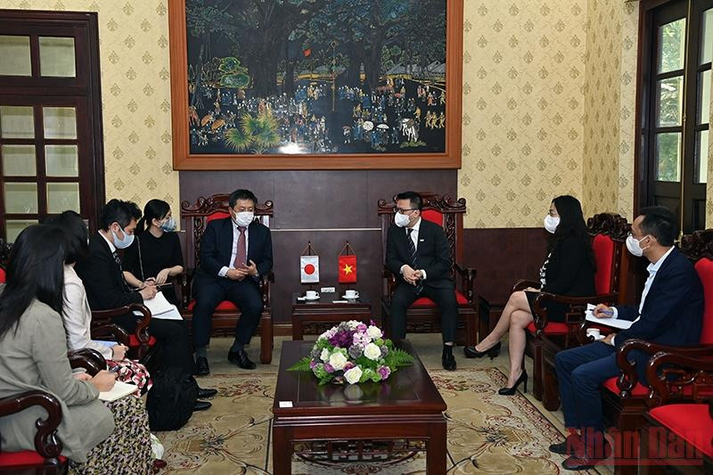 Quang cảnh buổi tiếp. (Ảnh: Duy Linh) Thúc đẩy tuyên truyền về hợp tác giữa Việt Nam và Nhật Bản -0
