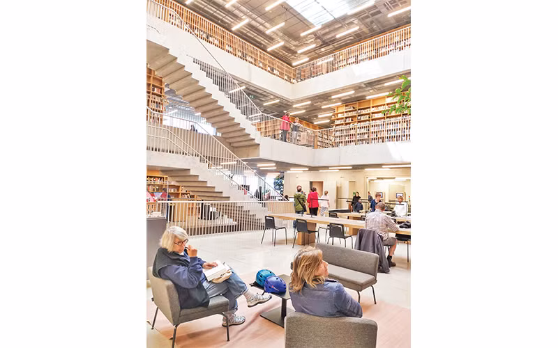 Không gian một thư viện hiện đại Utopia ở Bỉ.