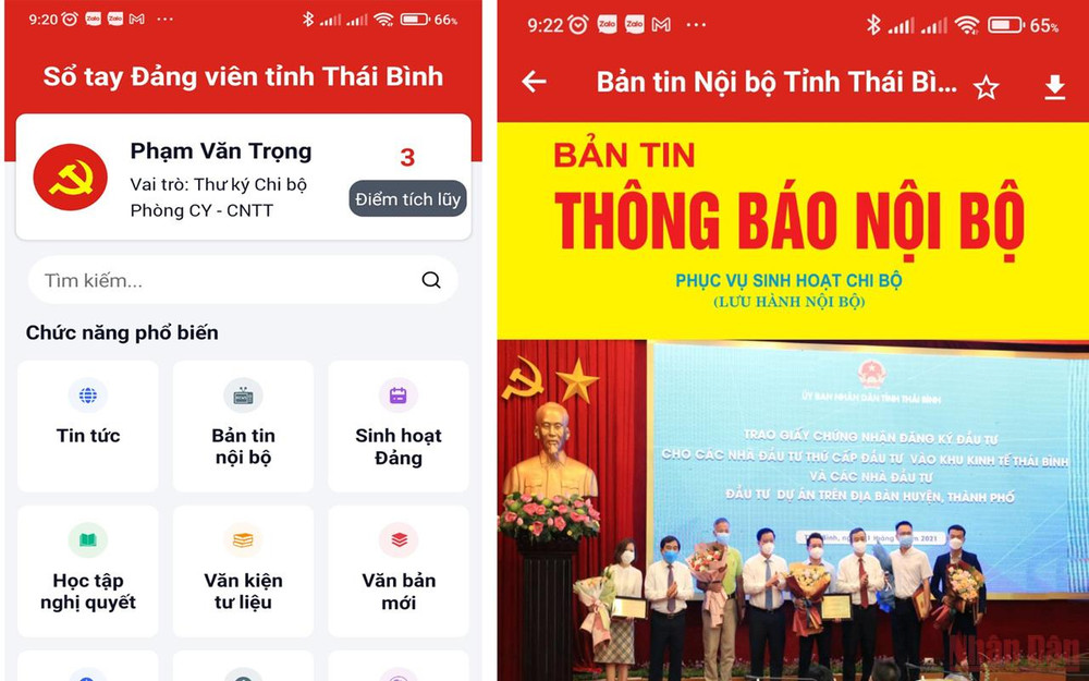 Ứng dụng "Sổ tay đảng viên điện tử".