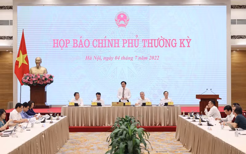 Quang cảnh buổi họp báo. (Ảnh: VGP)
