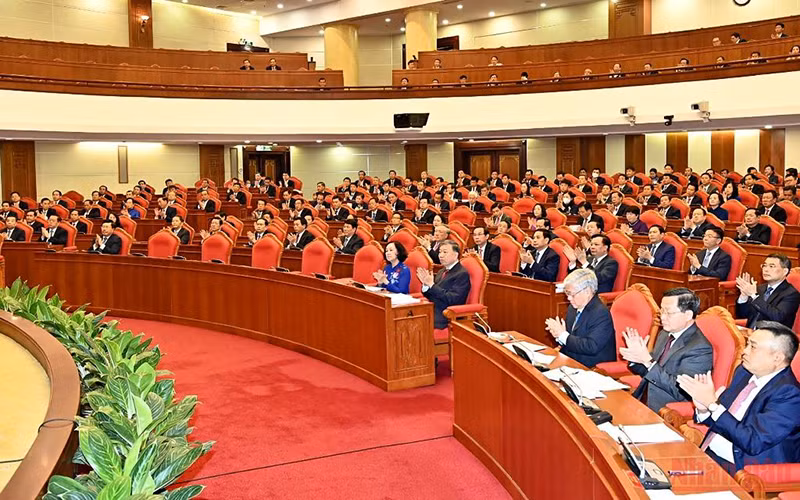 Quang cảnh Hội nghị lần thứ 5 Ban Chấp hành Trung ương Đảng Cộng sản Việt Nam khóa XIII. (Ảnh: ĐĂNG KHOA)