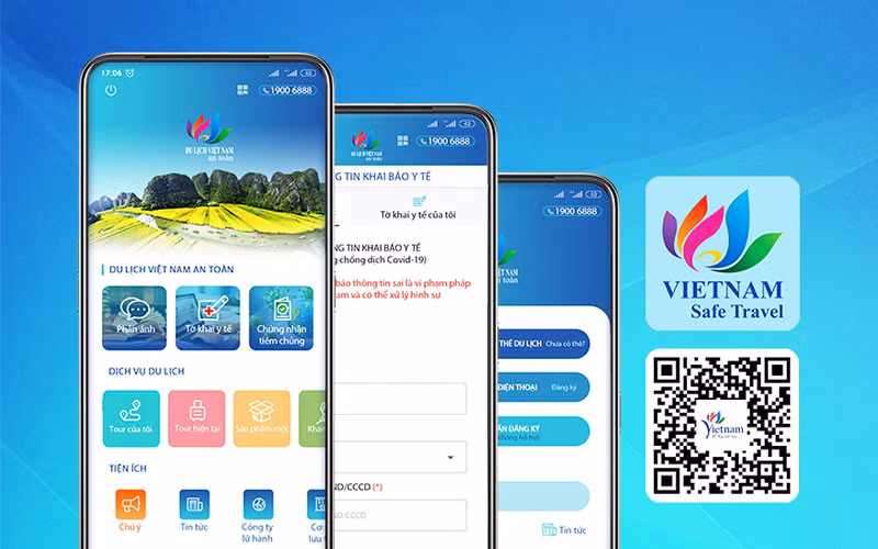 Tính năng "Tờ khai y tế" đã chính thức tích hợp trên ứng dụng Du lịch Việt Nam an toàn (Ảnh: TCDL) 
