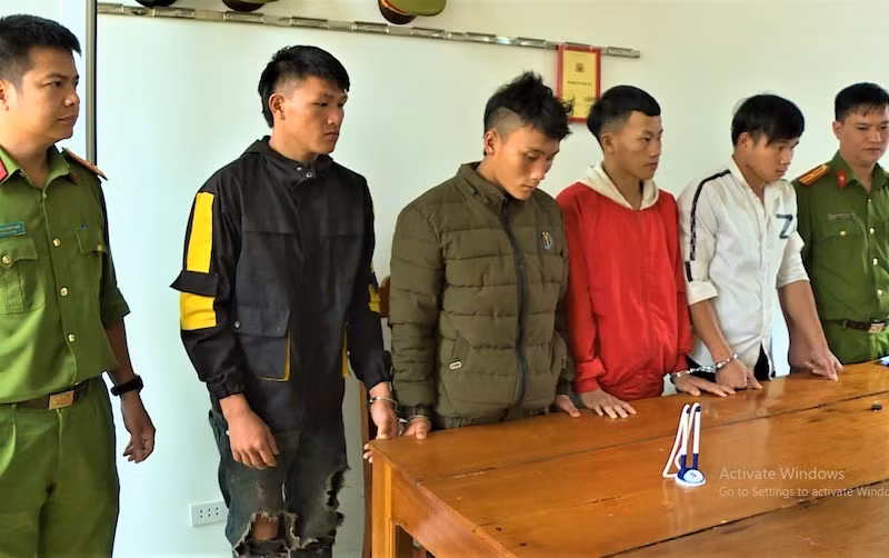 Các đối tượng bị bắt tại Cơ quan Công an tỉnh Đắk Lắk.