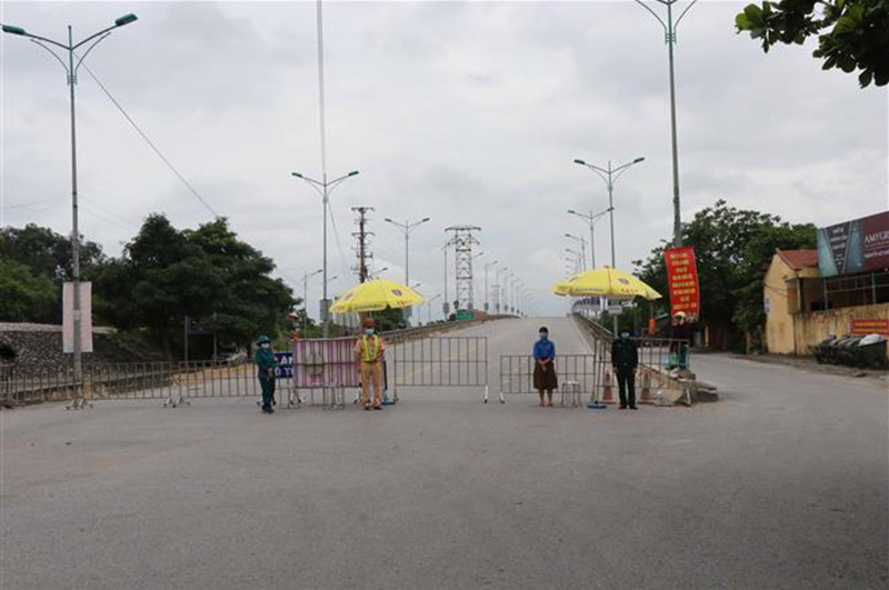 Chốt kiểm dịch tại Bắc Ninh.