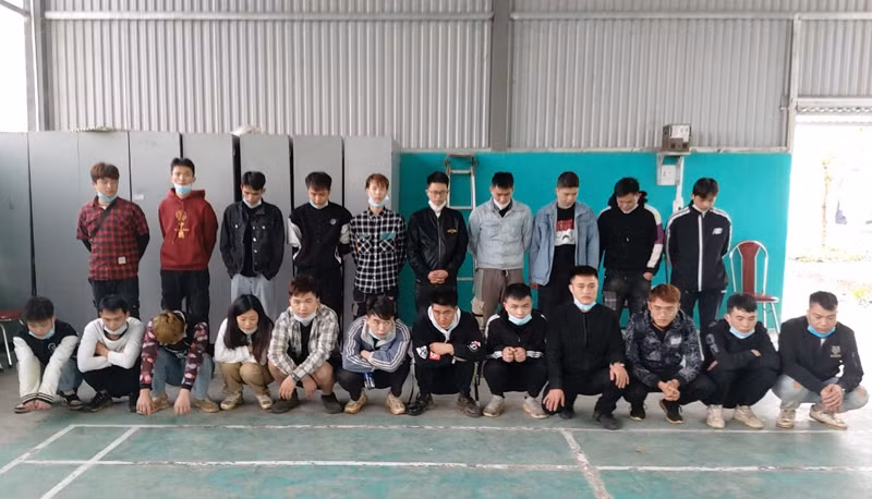 22 đối tượng người Trung Quốc nhập cảnh trái phép bị phát hiện tại huyện Trùng Khánh (Cao Bằng).