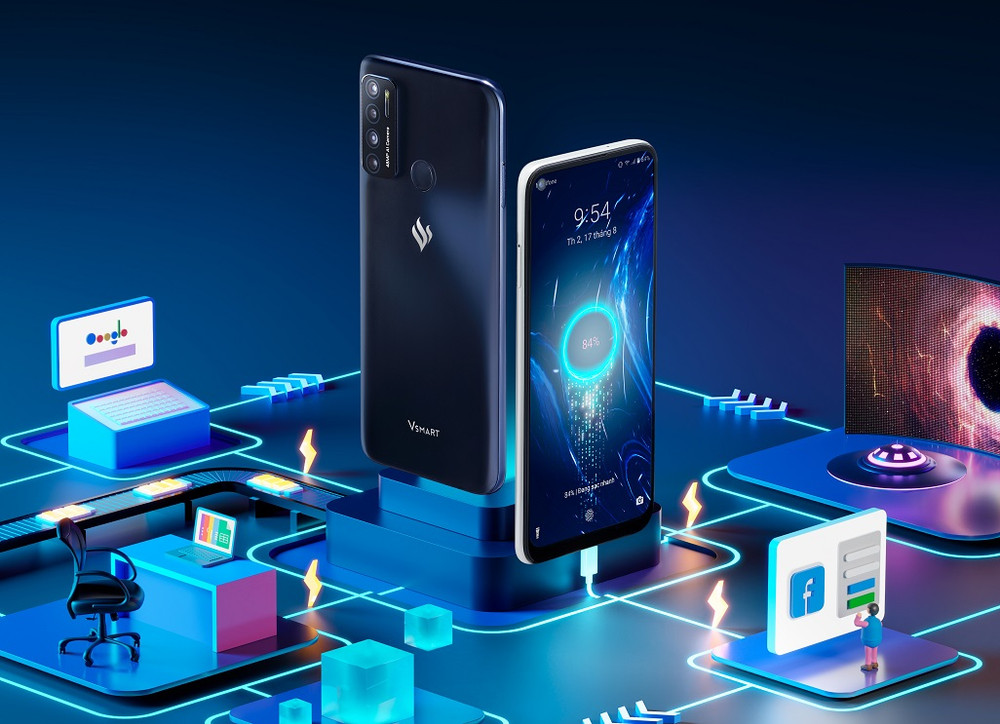 Vsmart Live 4 sở hữu mặt lưng cong sang trọng, màn hình lớn 6.5 inch FHD+. Ra mắt dòng điện thoại thông minh Vsmart Live 4 “make in Vietnam” -0