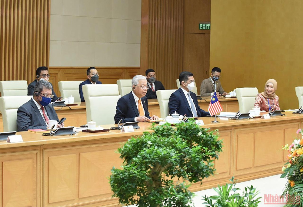 Thủ tướng Malaysia Dato’ Sri Ismail Sabri bin Yaakob dẫn đầu đoàn đại biểu cấp cao tại buổi hội đàm. 13.jpg -0