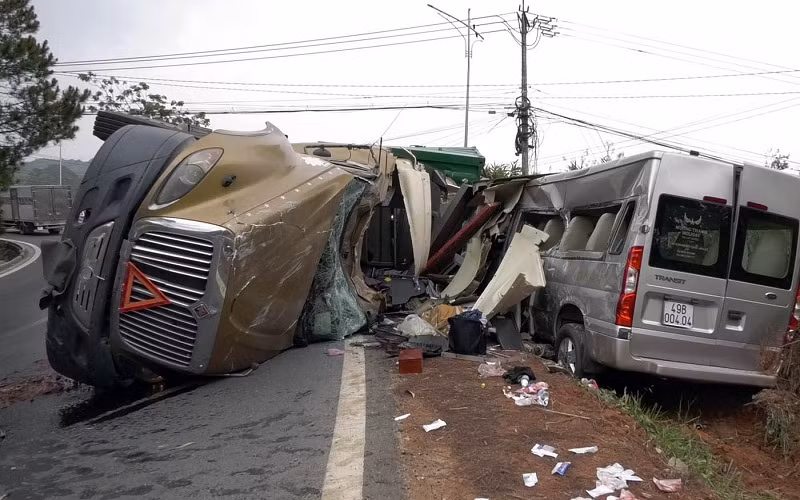 Hiện trường vụ tai nạn.