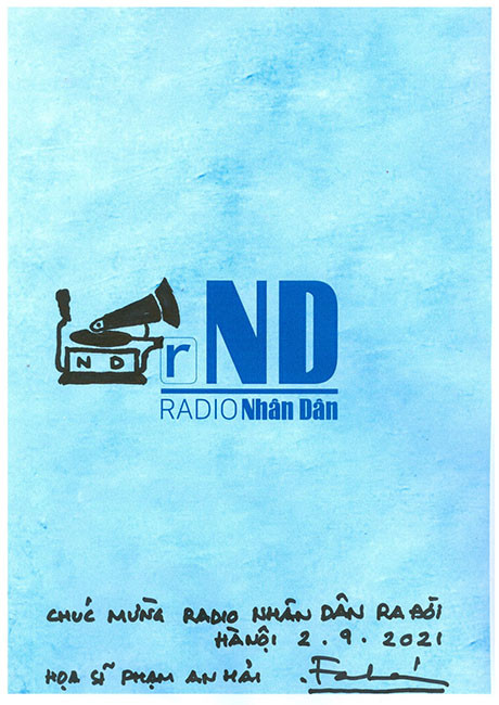 Hình ảnh lời chúc của họa sĩ Phạm An Hải. Những lời chúc đẹp dành cho chương trình Radio Nhân Dân -0