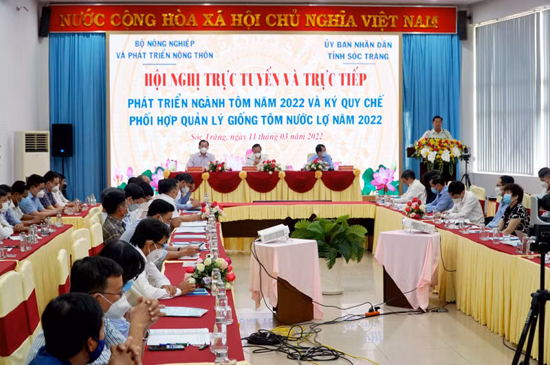 Quang cảnh Hội nghị phát triển ngành tôm năm 2022.
