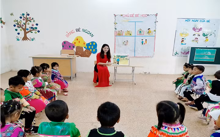 Giờ dạy của cô giáo Trần Thị Hồng.