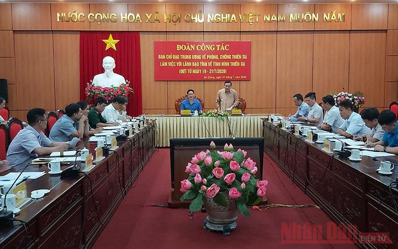 Đoàn làm việc với lãnh đạo tỉnh Hà Giang. Ban Chỉ đạo Trung ương về Phòng chống thiên tai làm việc tại Hà Giang -0