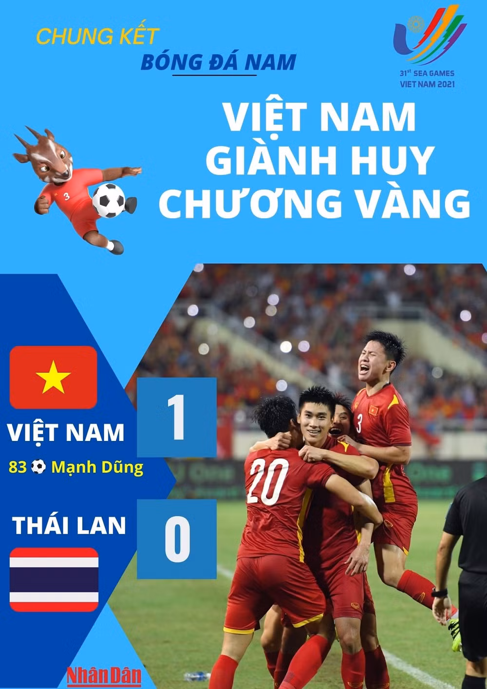 U23 Việt Nam giành Huy chương Vàng bóng đá nam SEA Games 31 -0