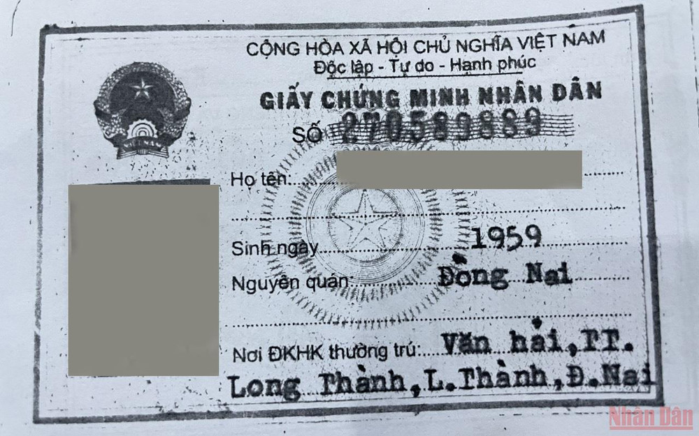 Bản photo Giấy chứng minh nhân dân của ông T.B.Đ Kiểm chứng thông tin chi gói hỗ trợ sai đối tượng ở Đồng Nai -0
