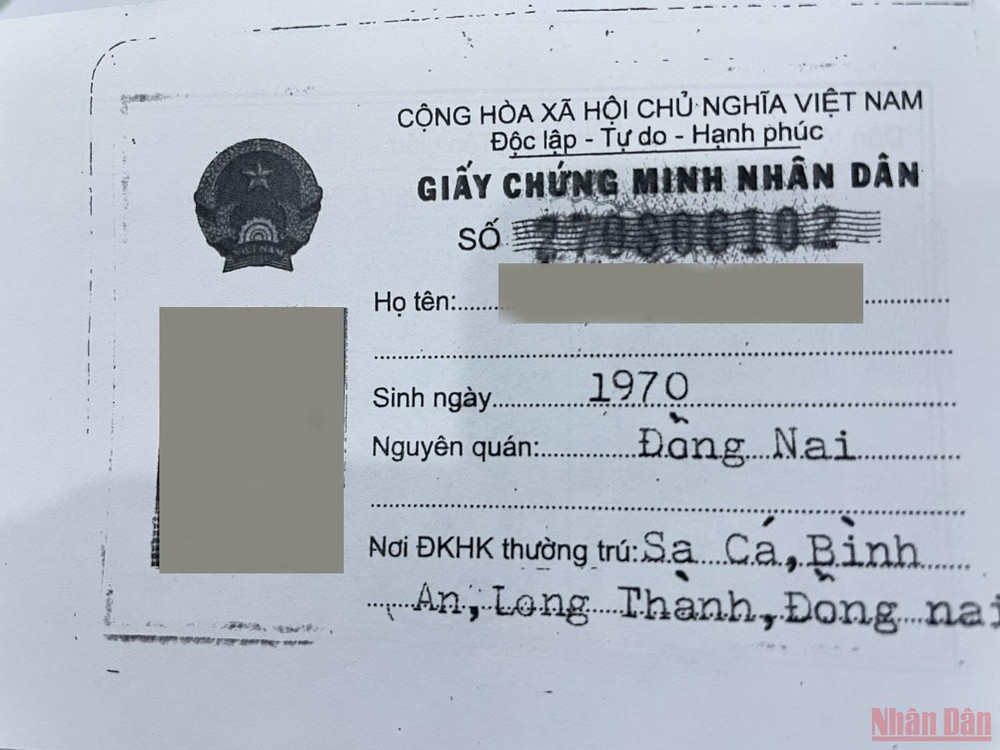 Bản photo Giấy chứng minh nhân dân của bà H.T.P Kiểm chứng thông tin chi gói hỗ trợ sai đối tượng ở Đồng Nai -0