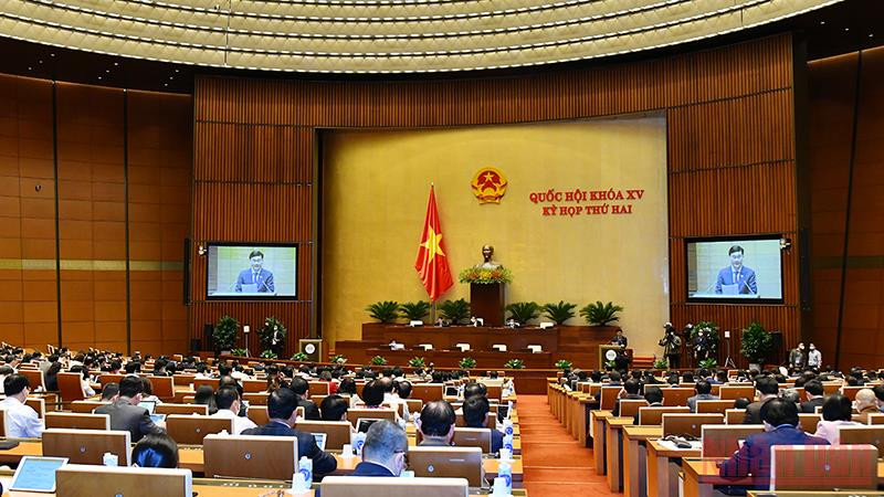 Quang cảnh phiên làm việc chiều 12/11. (Ảnh: LINH NGUYÊN) Quốc hội quyết định việc đánh giá lại quy mô GDP sau mỗi 5 năm -0