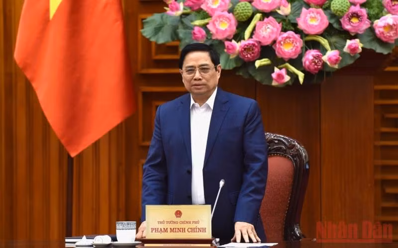 Thủ tướng Phạm Minh Chính phát biểu tại buổi làm việc.