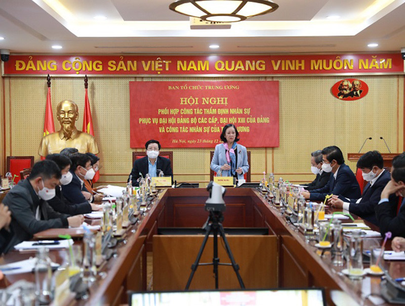 Quang cảnh hội nghị. Thẩm định 11.551 lượt nhân sự phục vụ đại hội đảng bộ các cấp, Đại hội XIII của Đảng -0