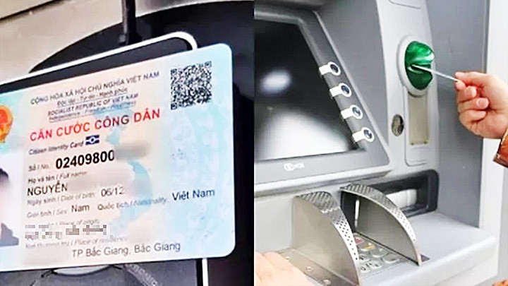 Rút tiền từ cây ATM bằng thẻ căn cước