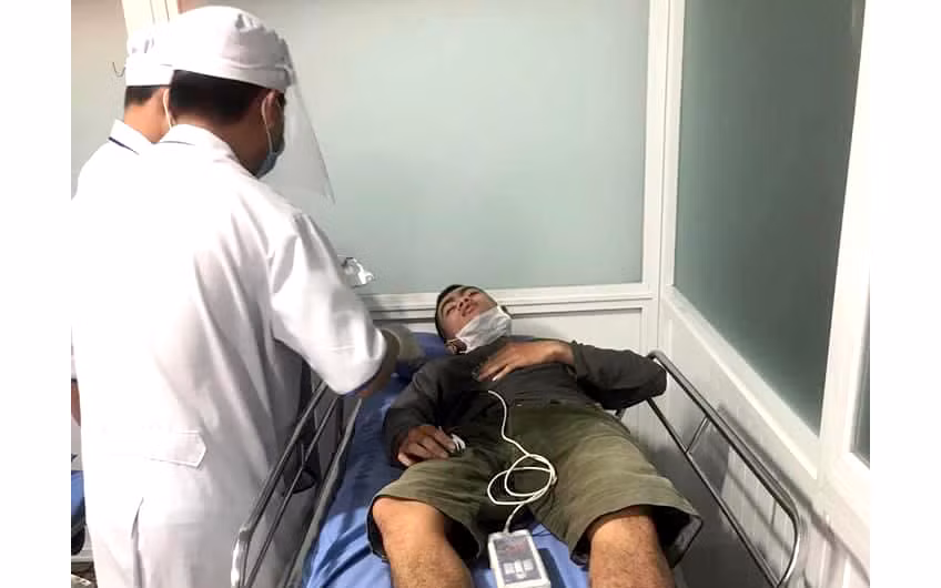 Anh Lê Văn Trình, người được Trung úy Biên phòng Nguyễn Văn Hòa cứu kịp thời đã hồi phục sức khỏe sau khi được cấp cứu tại bệnh viện.