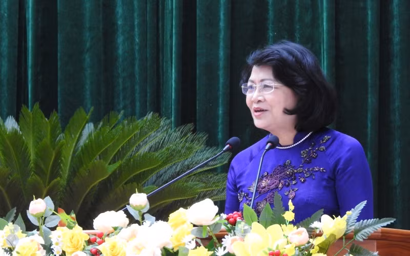 Phó Chủ tịch nước Đặng Thị Ngọc Thịnh phát biểu tại Đại hội.