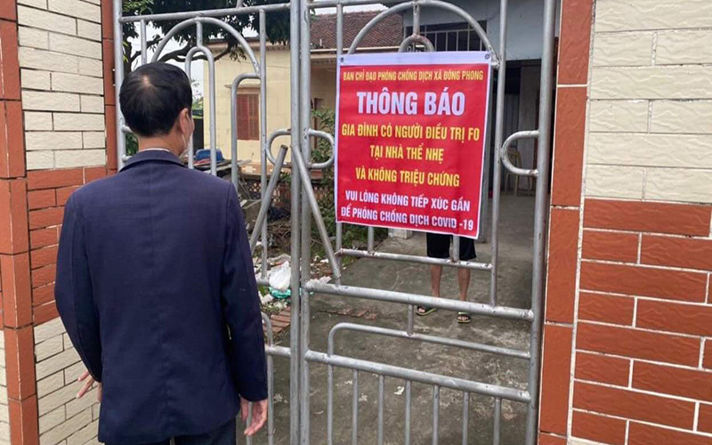 Một trường hợp F0 thể nhẹ ở huyện Tiền Hải (tỉnh Thái Bình) được điều trị tại nhà.