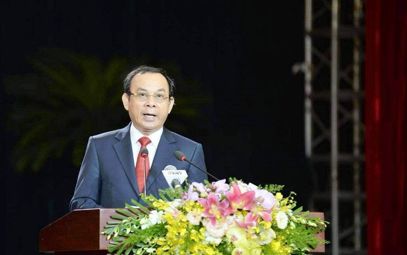 Đồng chí Nguyễn Văn Nên, Bí thư Thành ủy TP Hồ Chí Minh đọc diễn văn tại Lễ kỷ niệm. Phát huy tinh thần Nam Kỳ khởi nghĩa để xây dựng TP Hồ Chí Minh phát triển nhanh, bền vững hơn -0