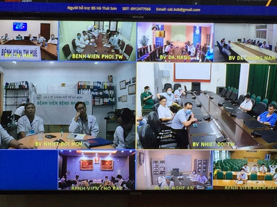 Hội chẩn trực tuyến về các ca bệnh nặng với các tuyến điều trị. Sáu ca Covid-19 diễn biến phức tạp, BN 437 cực nặng -0