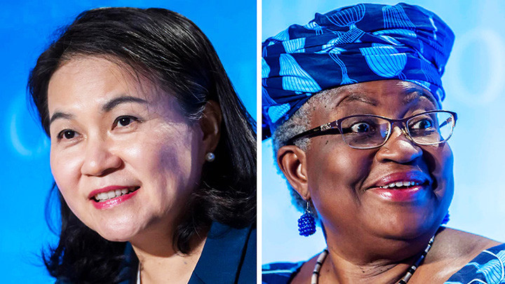 Hai ứng cử viên Yoo Myung-hee (trái) và Okonjo-Iweala. Ảnh: BUSINESS POST
