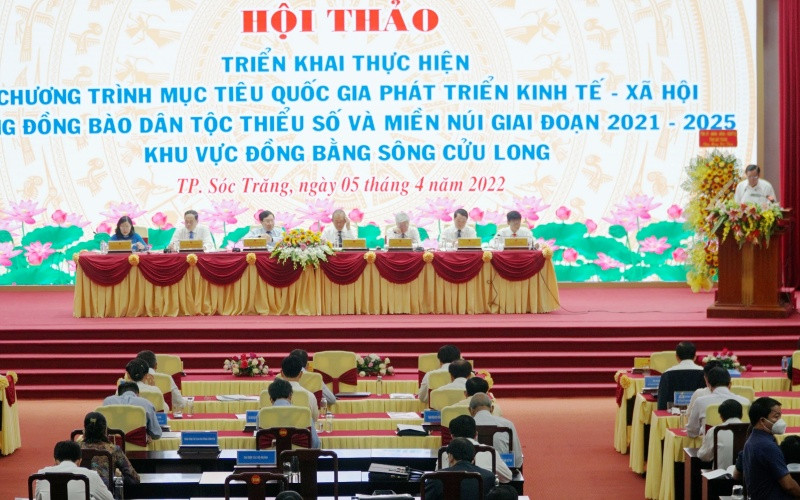 Quang cảnh Hội thảo. Bàn giải pháp phát triển kinh tế-xã hội vùng đồng bào dân tộc thiểu số và miền núi khu vực đồng bằng sông Cửu Long -0