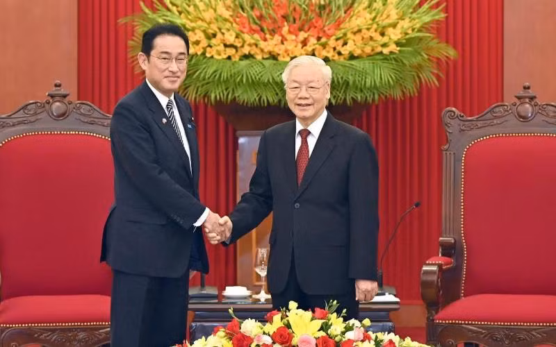 Tổng Bí thư Nguyễn Phú Trọng tiếp Thủ tướng Nhật Bản Kishida Fumio