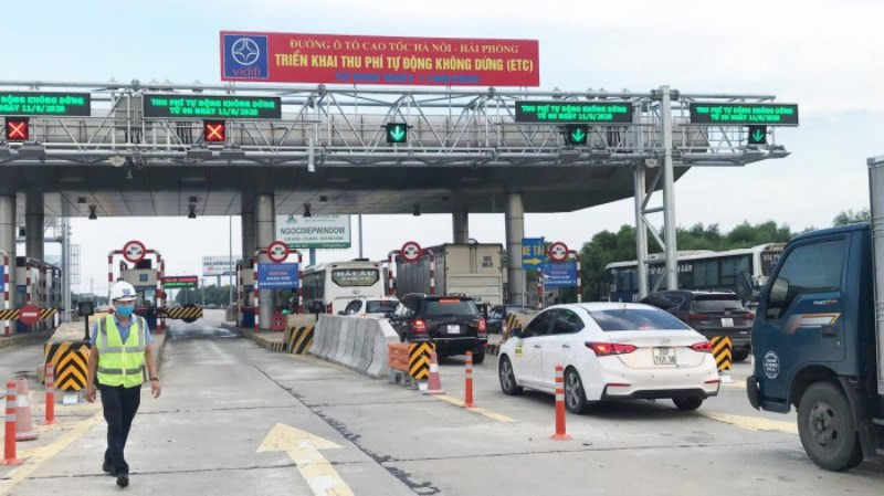 Trạm thu phí cao tốc Hà Nội-Hải Phòng.