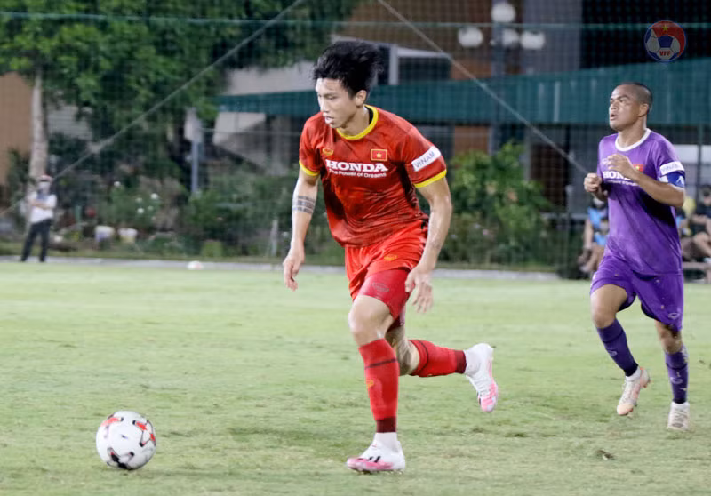 Hai trận đấu tập nhằm đánh giá lực lượng. (Ảnh: VFF)