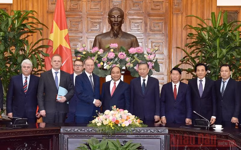 Thủ tướng Nguyễn Xuân Phúc tiếp Đại tướng Nikolai Patrushev, Thư ký Hội đồng An ninh quốc gia Liên bang Nga. (Ảnh: TRẦN HẢI)