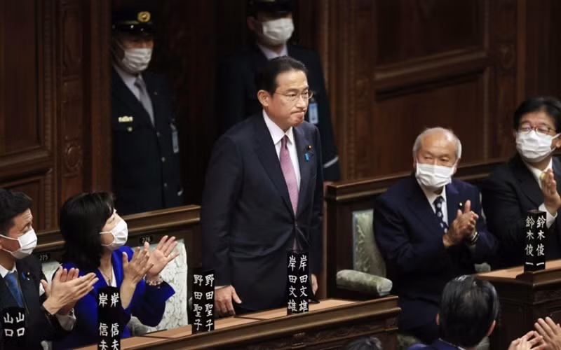 Ông Fumio tái đắc cử Thủ tướng Nhật Bản trong ngày đầu tiên của kỳ họp Quốc hội đặc biệt, ngày 10/11. (Ảnh: Kyodo)
