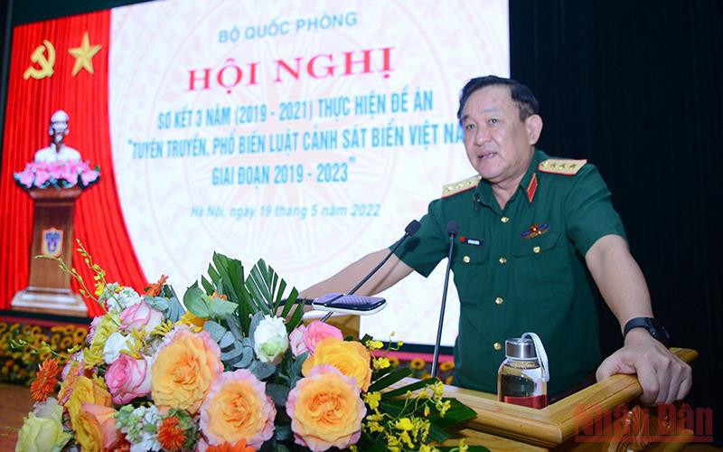 Thượng tướng Võ Minh Lương phát biểu ý kiến tại hội nghị. Góp phần nâng cao nhận thức, ý thức chấp hành pháp luật trên biển -0