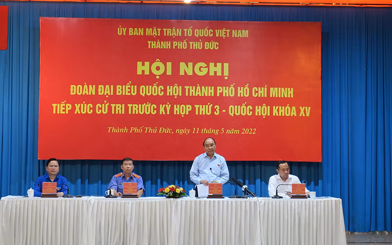 Chủ tịch nước Nguyễn Xuân Phúc phát biểu tại Hội nghị, chiều 11/5.