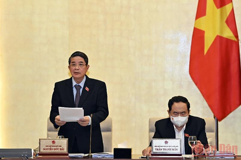 Phó Chủ tịch Quốc hội Nguyễn Đức Hải điều hành nội dung thảo luận tại phiên họp. (Ảnh: DUY LINH) Cần có các giải pháp cụ thể để sớm hoàn thành thông toàn tuyến đường Hồ Chí Minh -0