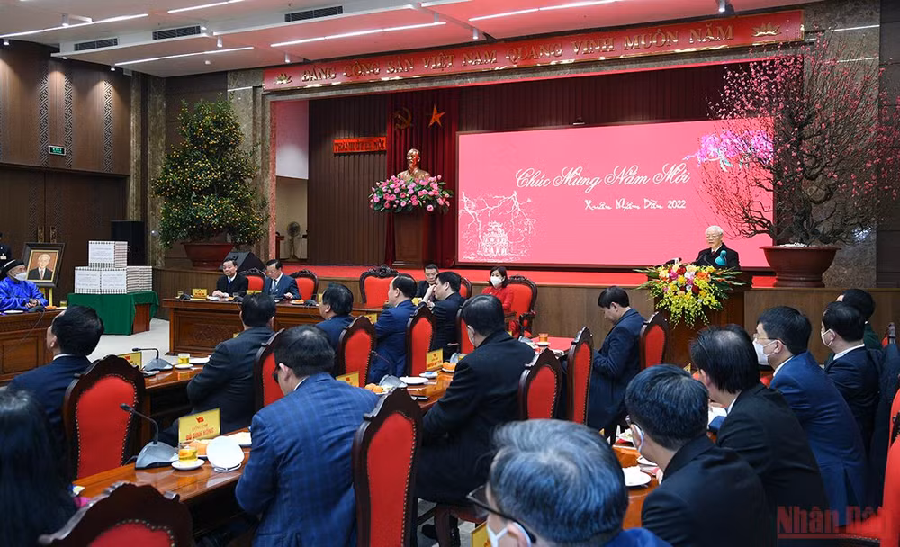 Tổng Bí thư Nguyễn Phú Trọng thăm, chúc Tết Đảng bộ, Chính quyền và nhân dân Thủ đô -0